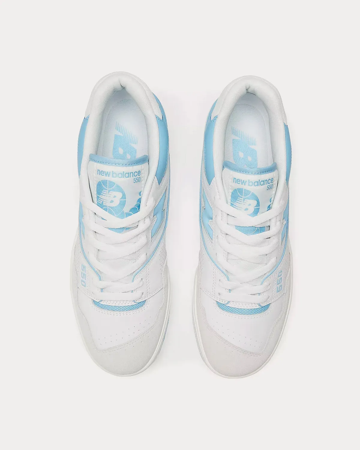 550 White / Blue Haze / Rain Cloud Low Top Sneakers