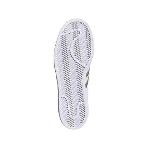 adidas Originals Women's Superstar Sneaker, White/Gold Metallic/White, 9.5