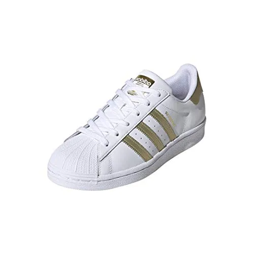 adidas Originals Women's Superstar Sneaker, White/Gold Metallic/White, 9.5