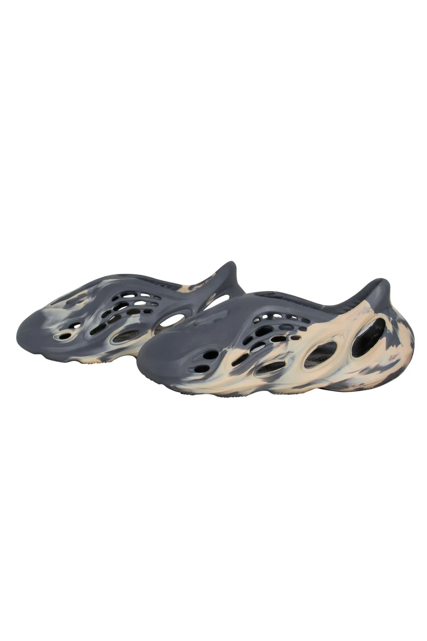 adidas YEEZY - Gray & Cream Marbled Cutout "Foam Runner" Flats Sz 8