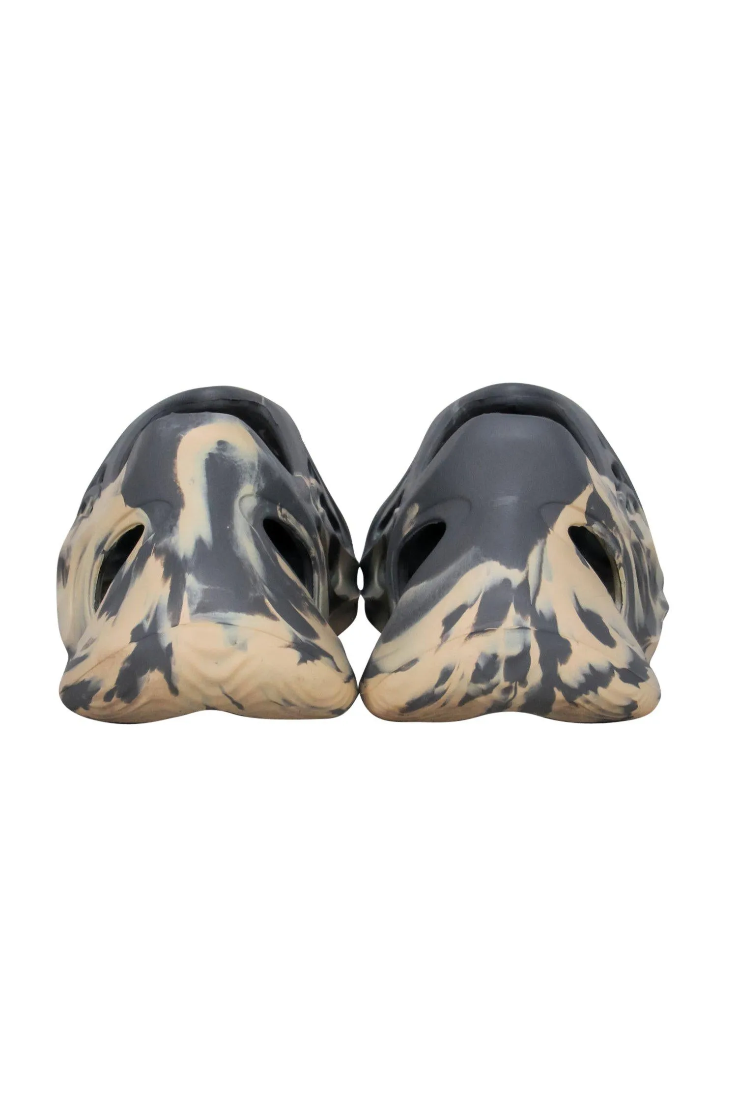 adidas YEEZY - Gray & Cream Marbled Cutout "Foam Runner" Flats Sz 8