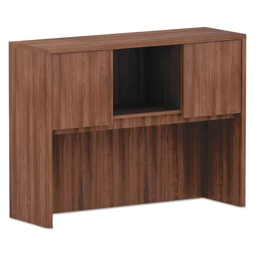 Alera Valencia Series Hutch With Doors, 4 Compartments, 58.88w X 15d X 35.38h, Medium Cherry