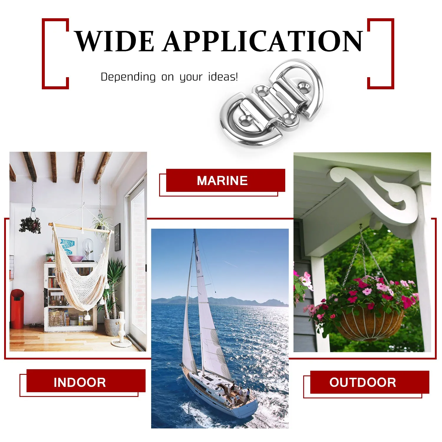 AMYSPORTS Pad Eye Marine Hardware 2D-type 1Pcs