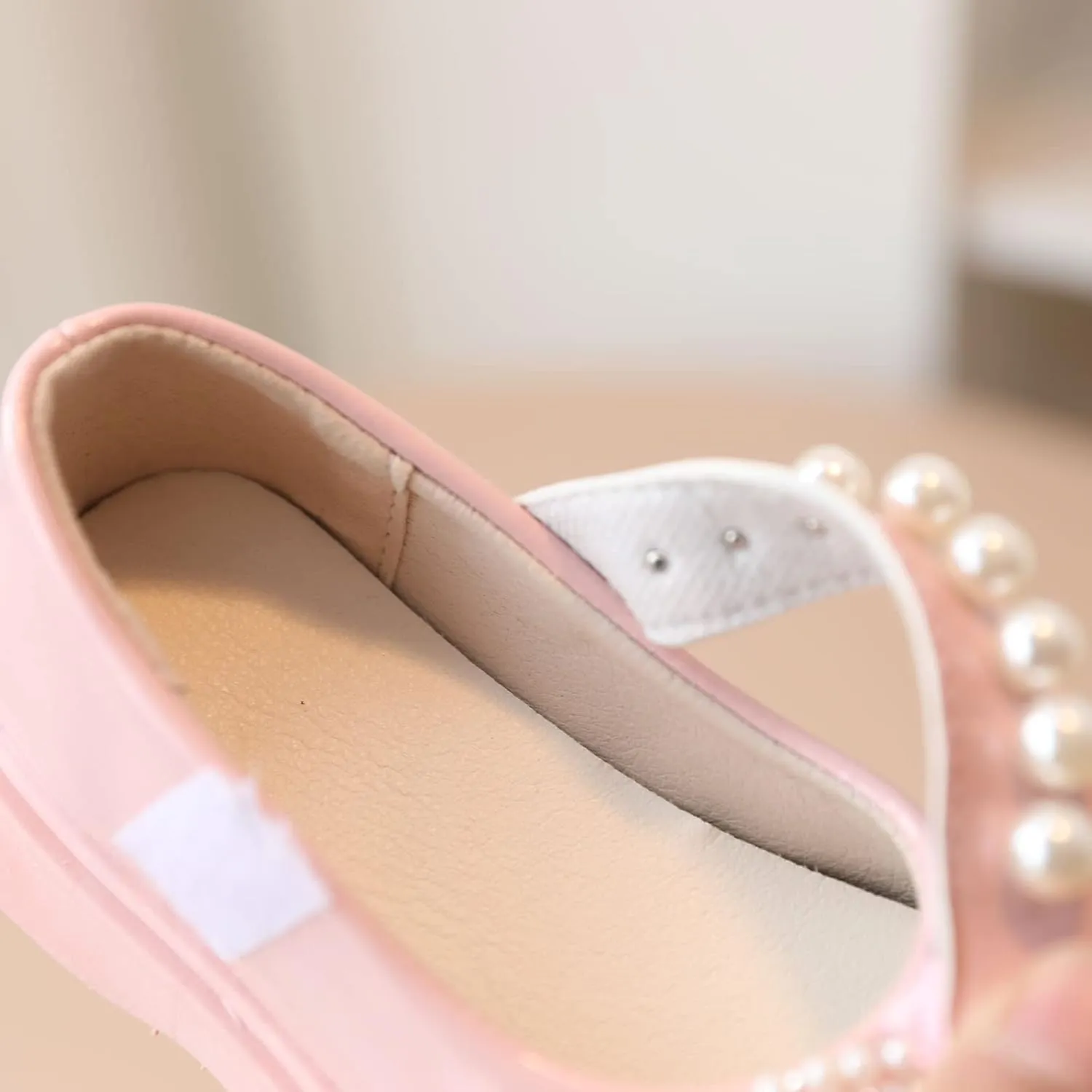 Baby Girl Knot Leather Princess Shoe Thick Soled Bowknot Embellished Sandal Hook and Loop Splicing Rhinstone Shoes