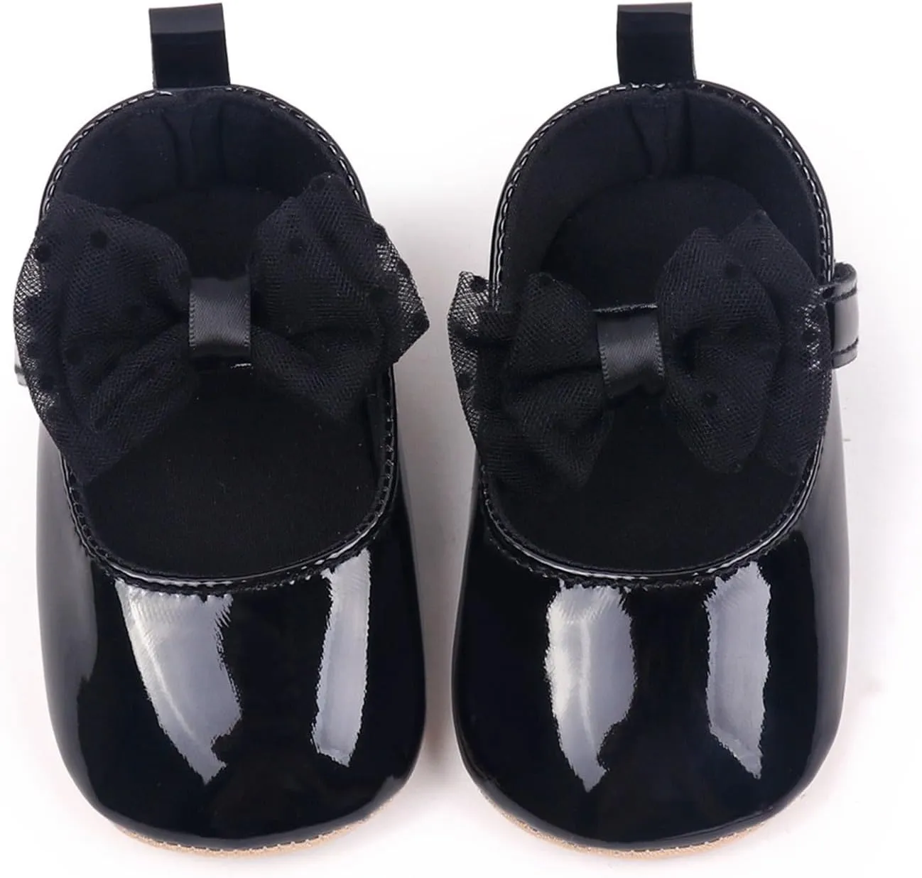 Baby Girls Summer Casual Solid Color PU Leather Sandals Toddler Infant Tulle Lace Mesh Bow Loo Heels Soft Sole Shoes