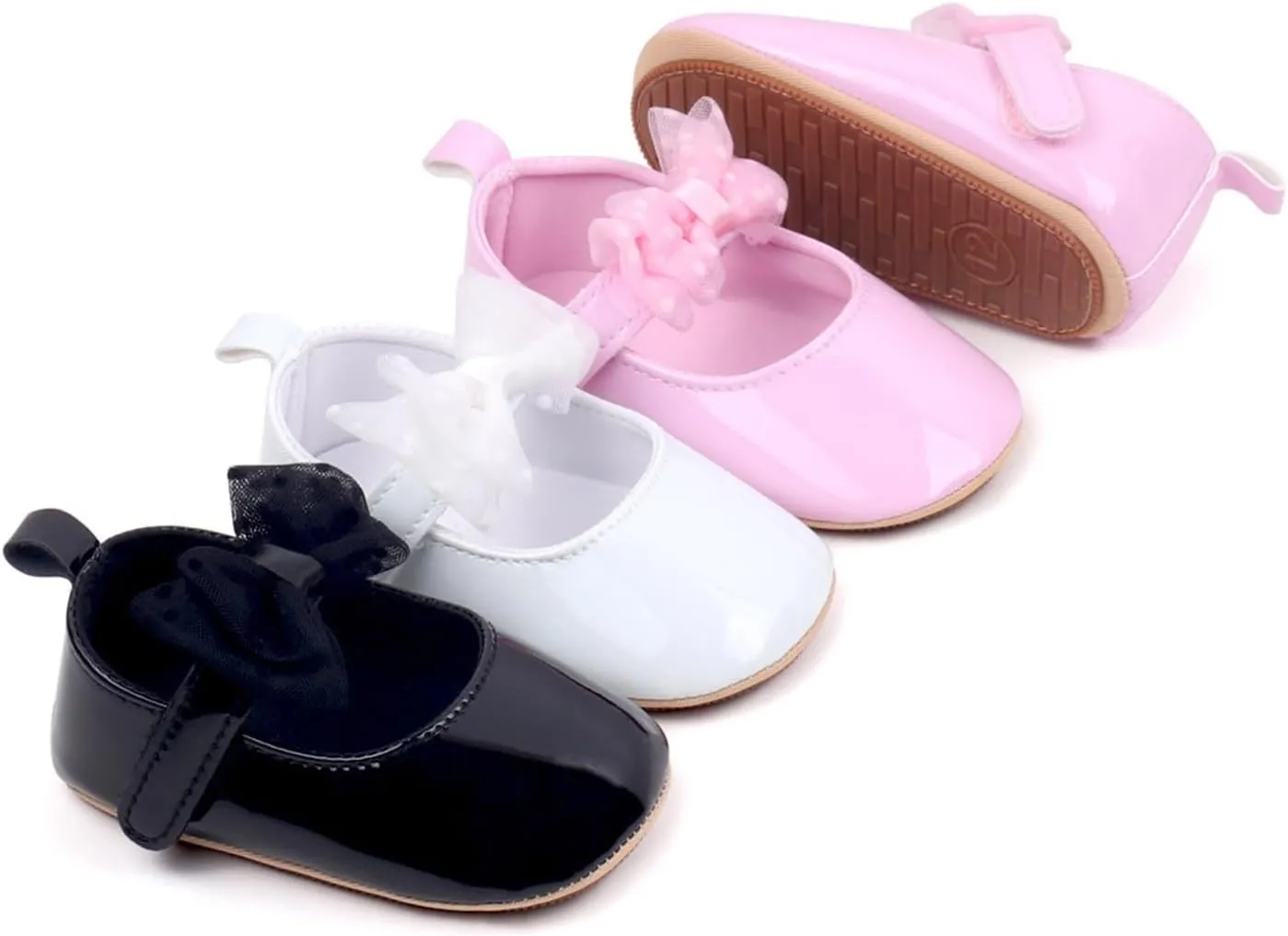 Baby Infant Mary Jane Shoes Leather Glitter Wedding Uniform Closed Toe Shoes Newborn Bow Hollow Strap Summer Shoes