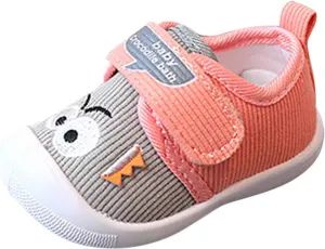 Baby Sneakers Kids Lightweight Breathable Strap Athletic Running Shoes Anti Slip Walking Shoes Boys Girls Shoes (Pink, 7 Toddler)