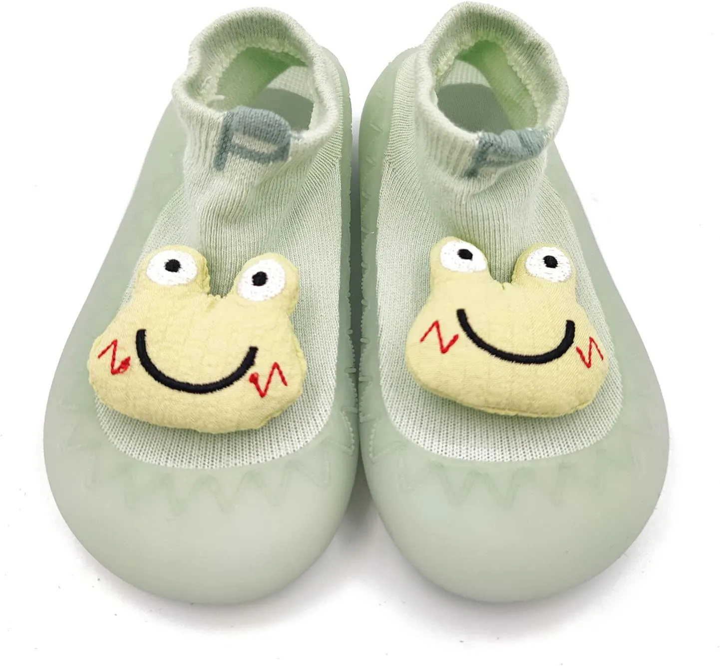 Baby Sock Shoes(0~36 months) Toddler Non-Slip Soft Bottom First Walking Shoes Breathable Lightwewight Cute Animal Rubber Sole Shoes Floor Slippers for Boys Girls