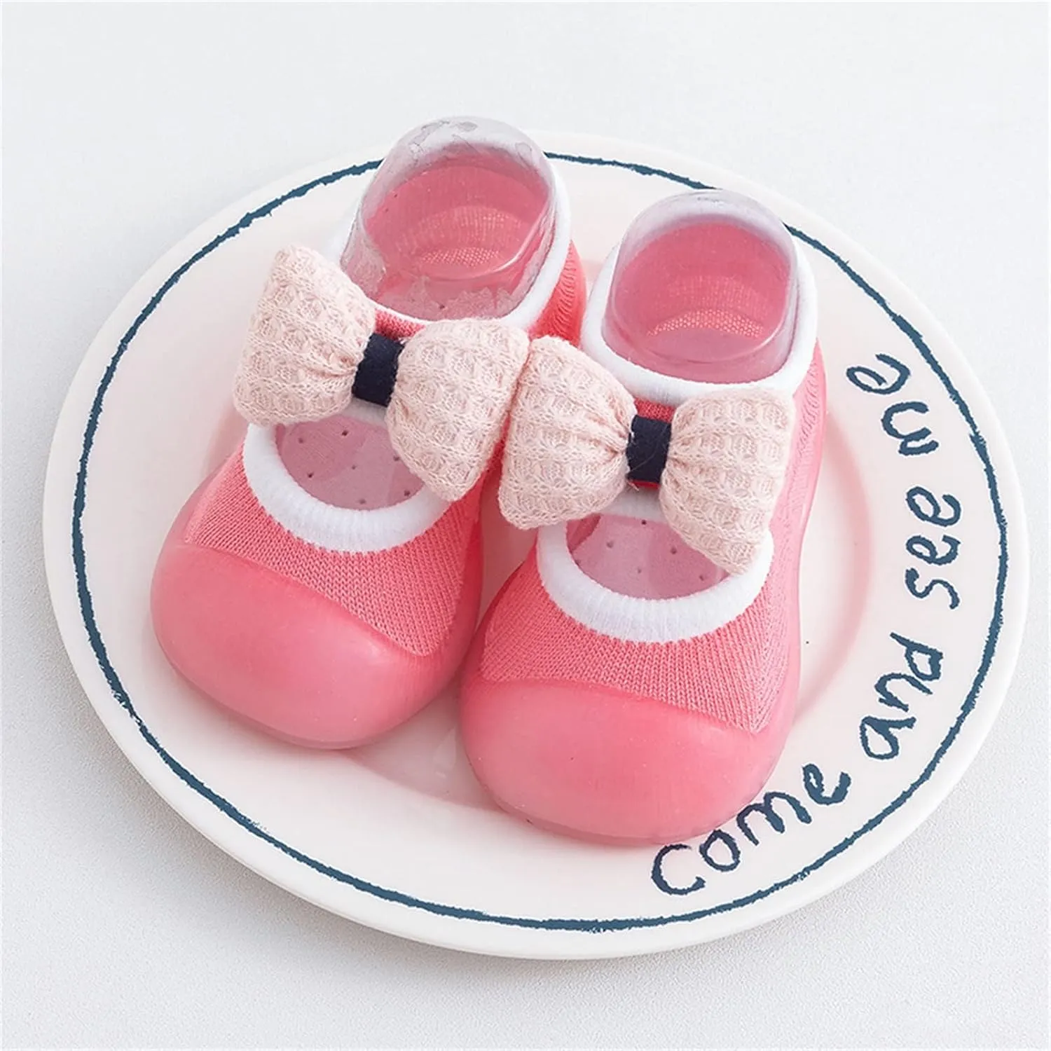 Baby Walking Shoes,Baby Sock Shoes Toddler Newborn Boys Girls Shoes Cute Bowknot Soft Antislip First Walking 0-3 Years