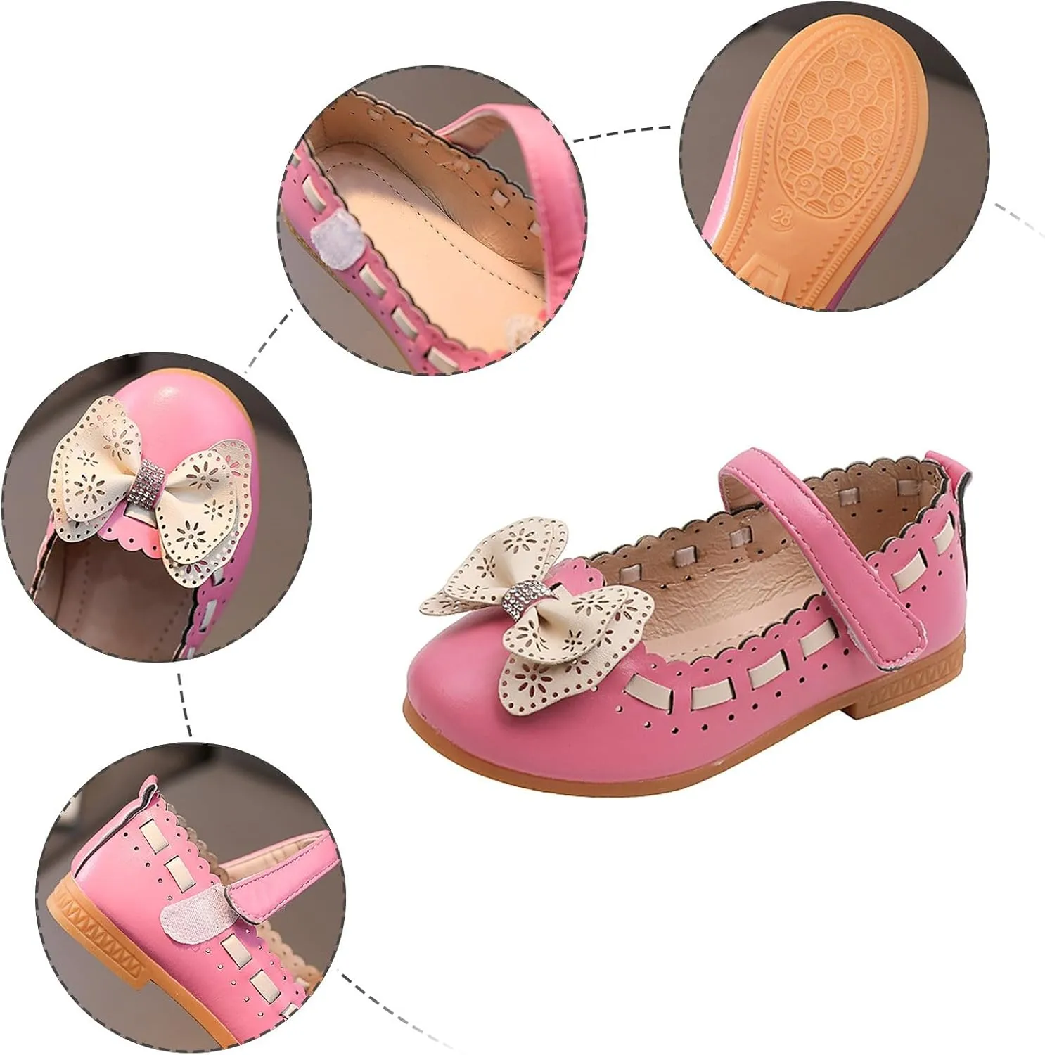 Beach Flat Sandals For Toddler Little Kid Big Kids Girls Baby Shoes Bow Decorated Shoes Sandals Dancing Infant Pearl Bling Single Kids Girl Wedding Party for Toddler Big Kid
