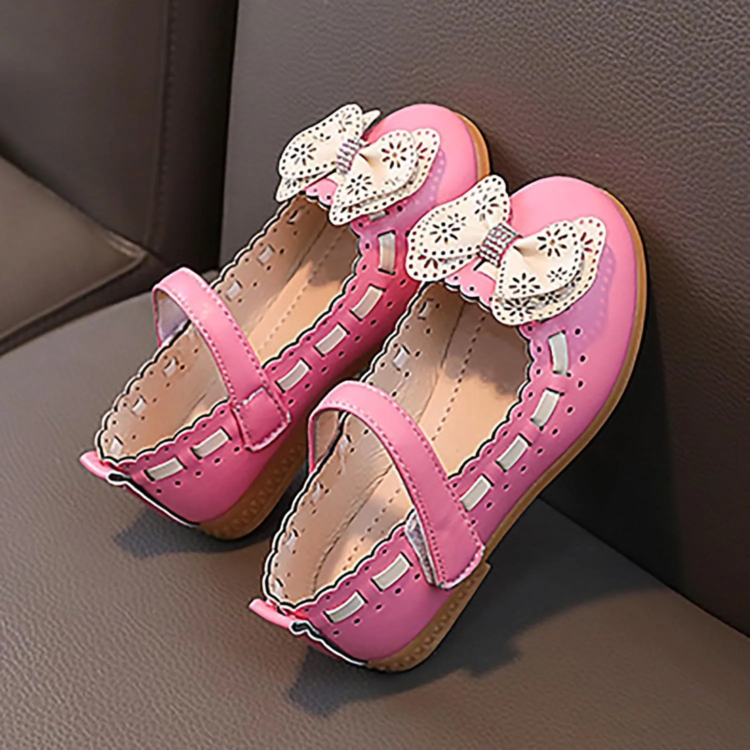 Beach Flat Sandals For Toddler Little Kid Big Kids Girls Baby Shoes Bow Decorated Shoes Sandals Dancing Infant Pearl Bling Single Kids Girl Wedding Party for Toddler Big Kid