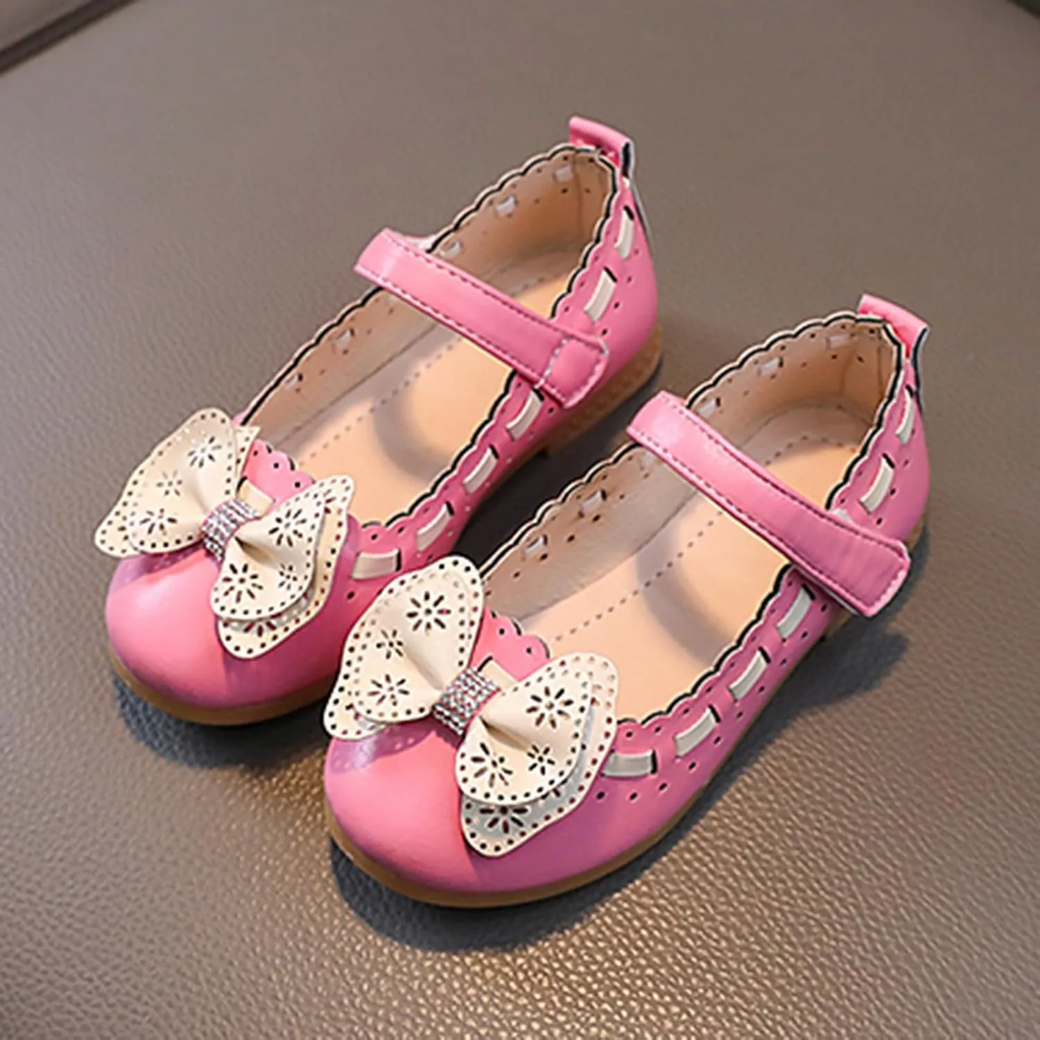 Beach Flat Sandals For Toddler Little Kid Big Kids Girls Baby Shoes Bow Decorated Shoes Sandals Dancing Infant Pearl Bling Single Kids Girl Wedding Party for Toddler Big Kid