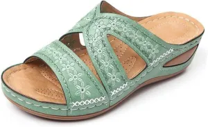Blisscomfy Arch Support Wide Toe Box Open Toe Sandals,Damping Sole Upgradation Stretch Lightweight Sandals