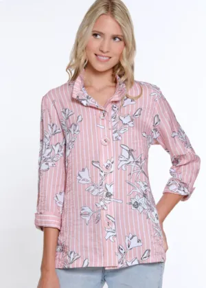 Blush Wire Collar Shimmer Shirt Plus