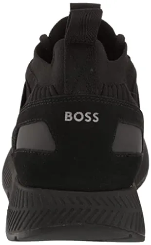BOSS mens Mesh Mix Running Sneaker, Black Oil, 10 US