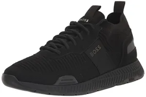BOSS mens Mesh Mix Running Sneaker, Black Oil, 10 US