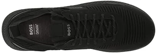 BOSS mens Mesh Mix Running Sneaker, Black Oil, 10 US