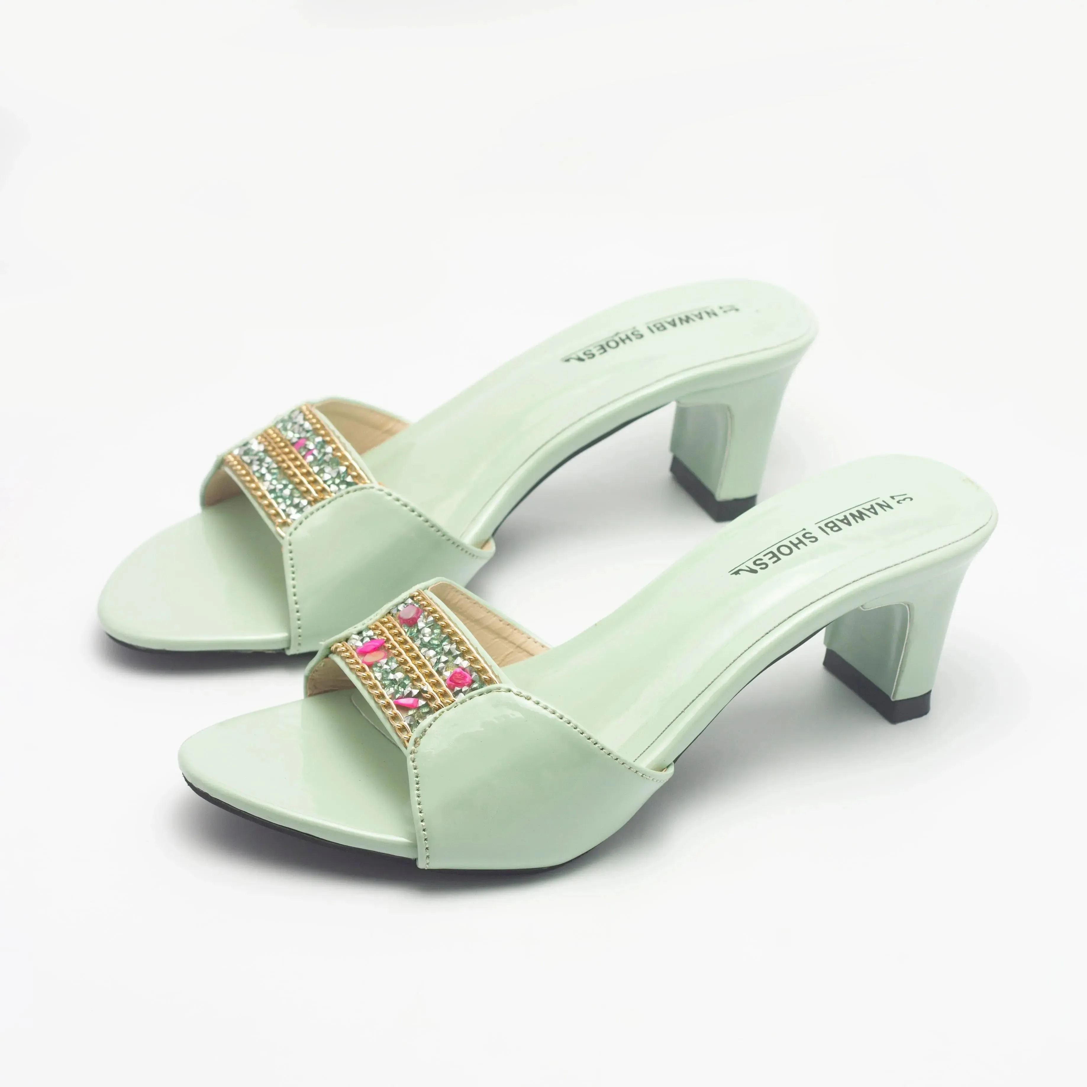 Buy Gorgeous Cream Block Heels Luxury Shoes | Nawabi Shoes BD