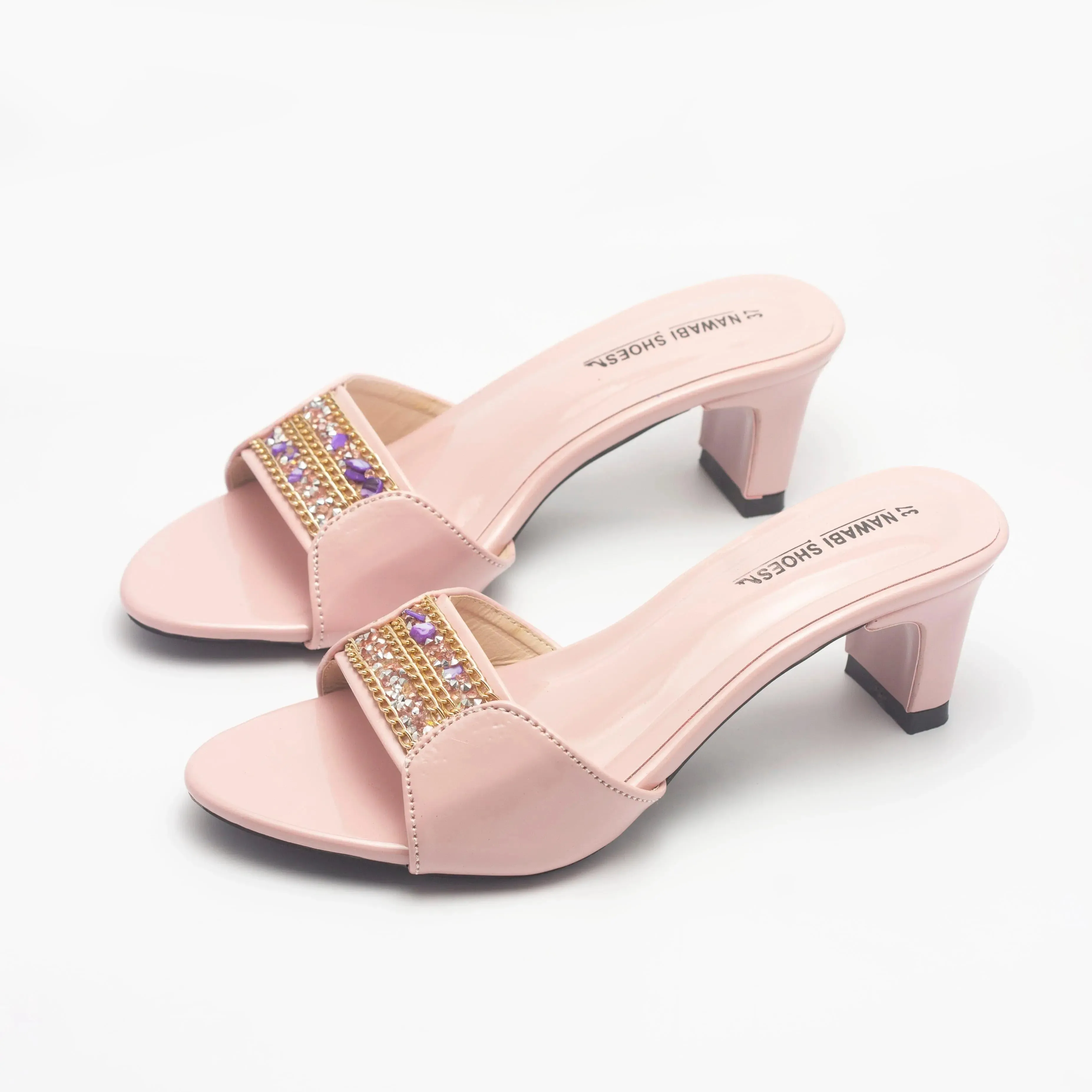 Buy Gorgeous Cream Block Heels Luxury Shoes | Nawabi Shoes BD