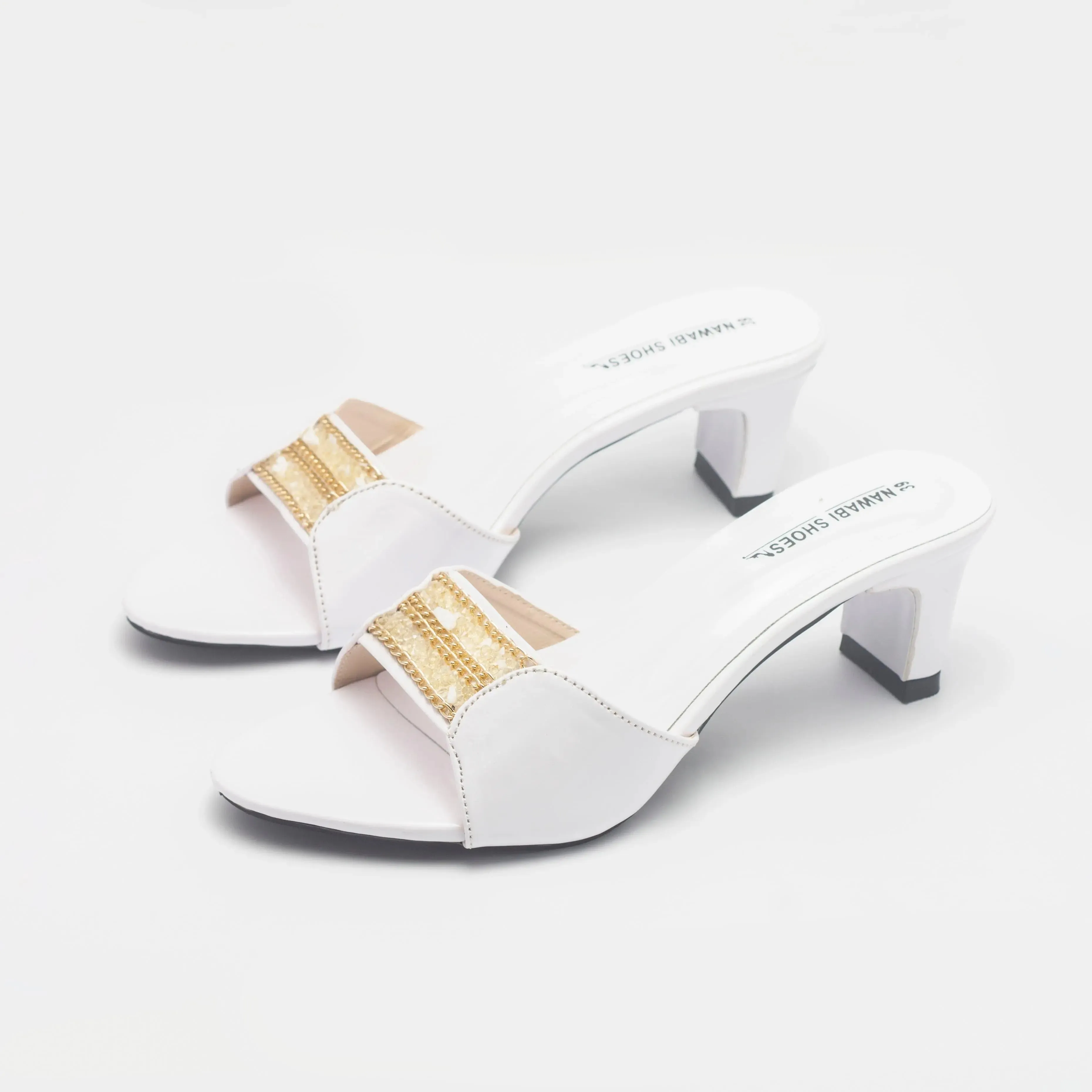 Buy Gorgeous Cream Block Heels Luxury Shoes | Nawabi Shoes BD