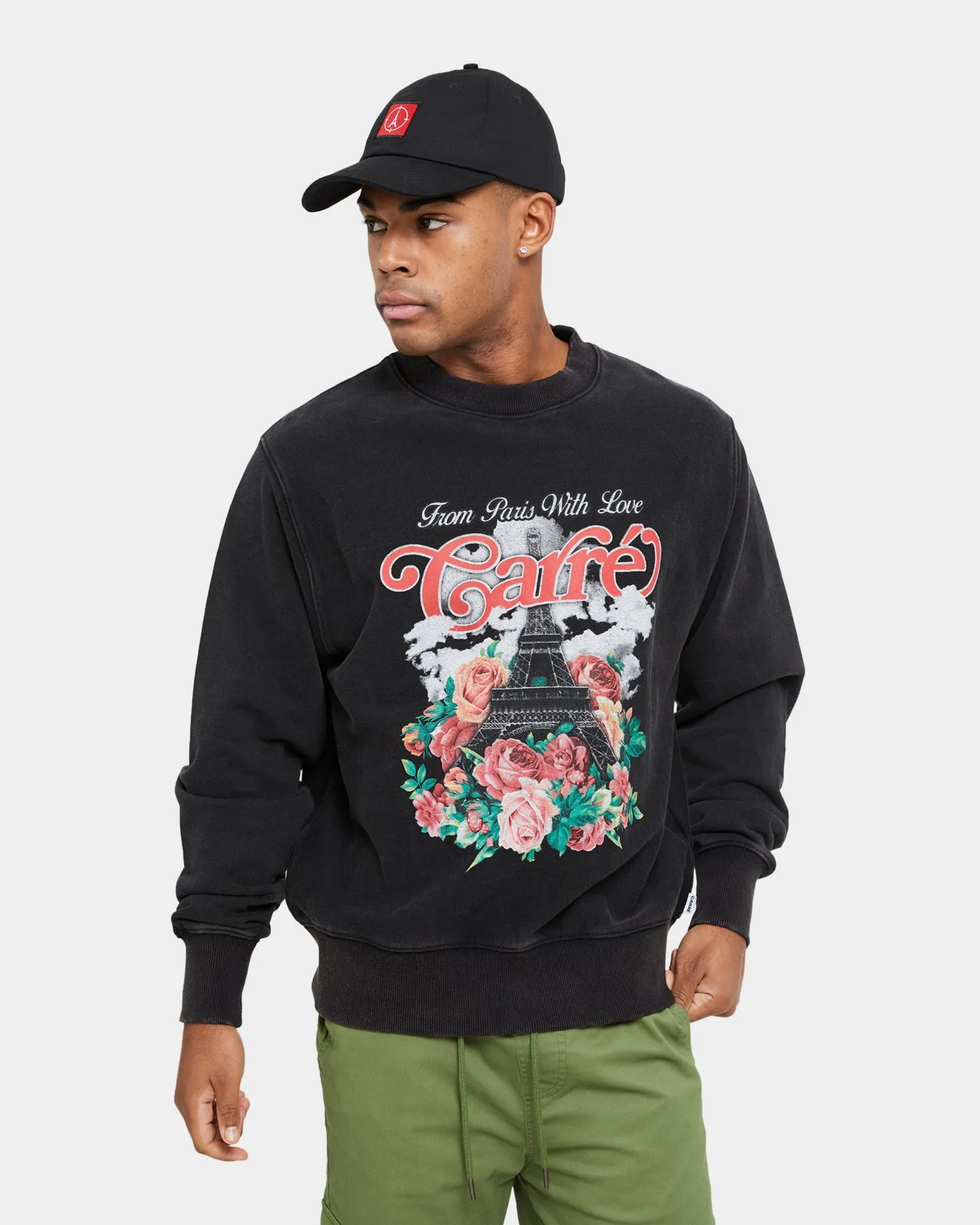 Carre Paris With Love Vintage Crewneck Washed Black