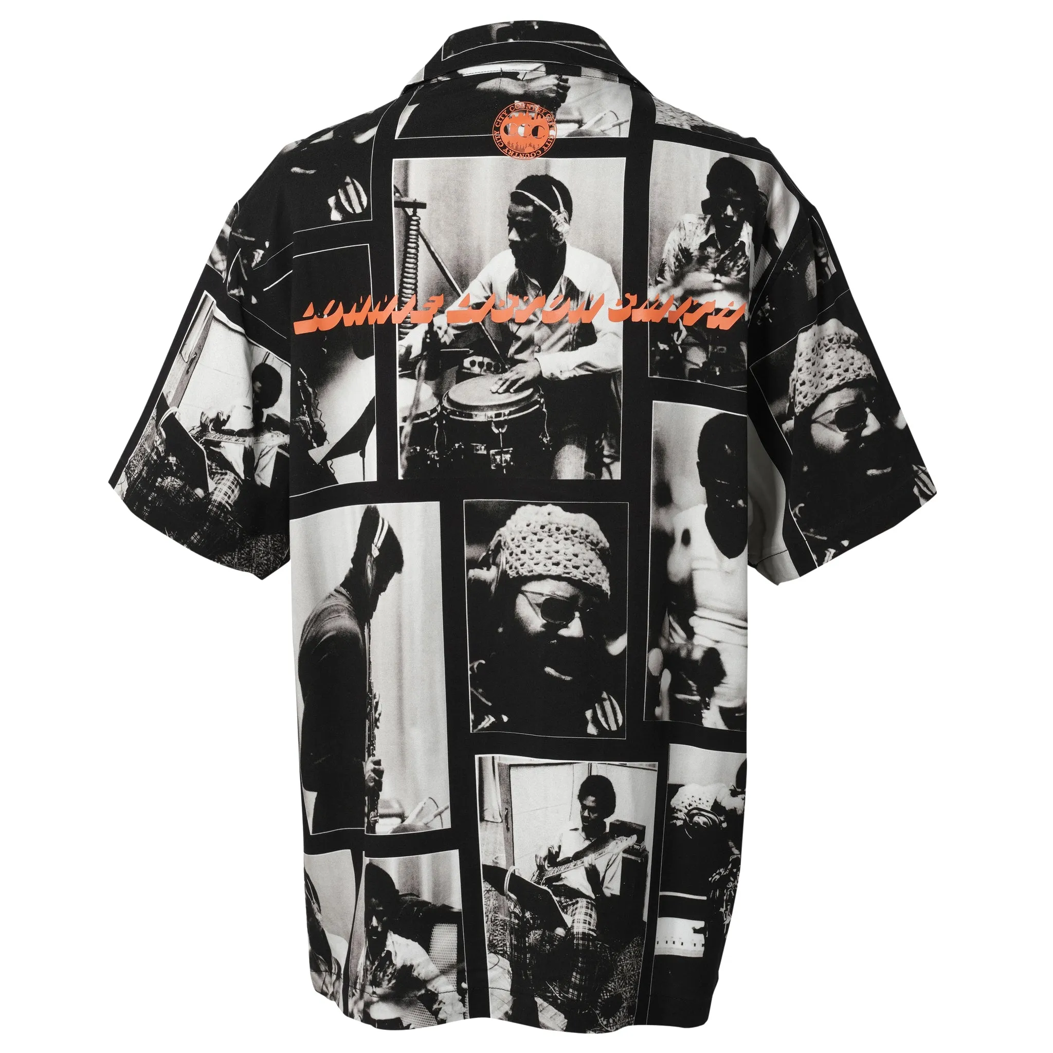 CITY COUNTRY CITY x LONNIE LISTON SMITH_OPEN COLAR S/S SHIR TS_COSMICK FUNK / BLACK