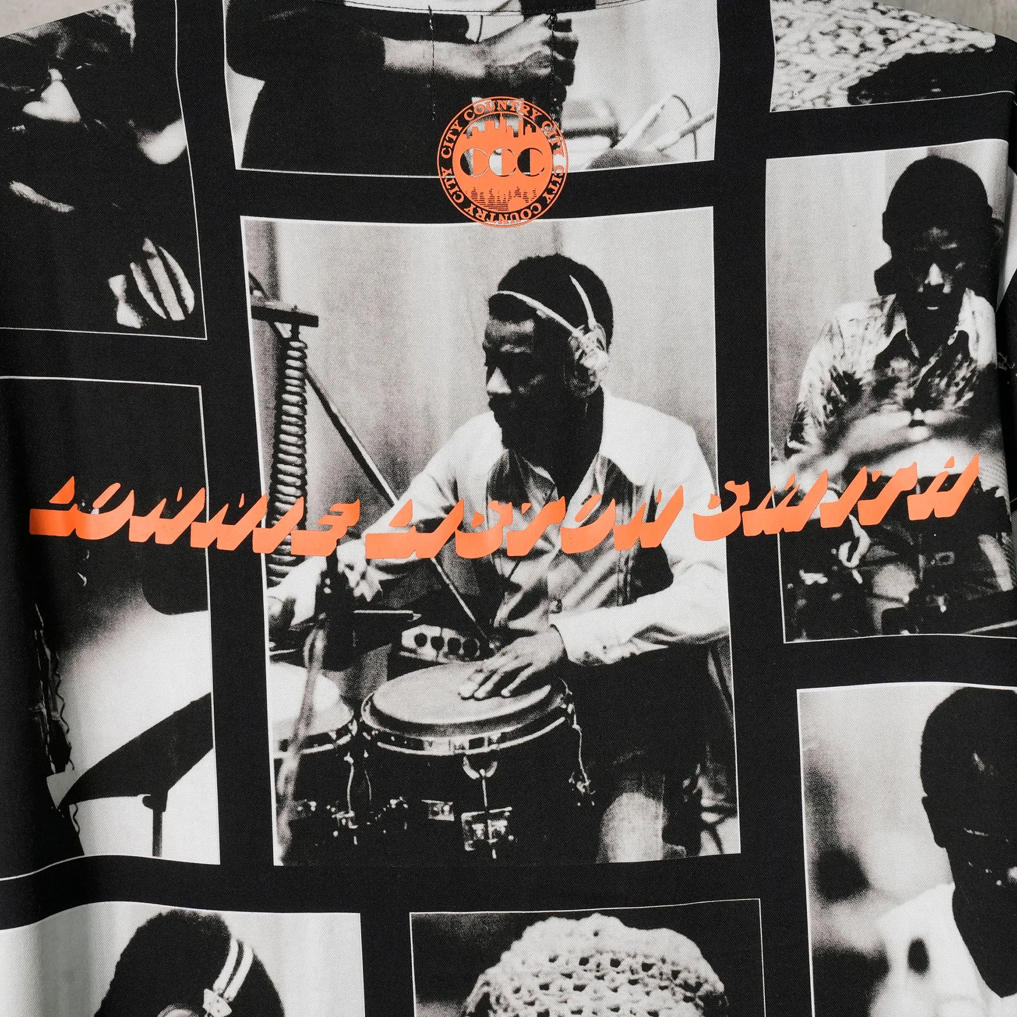 CITY COUNTRY CITY x LONNIE LISTON SMITH_OPEN COLAR S/S SHIR TS_COSMICK FUNK / BLACK