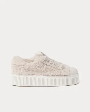 Classic Shearling White Low Top Sneakers