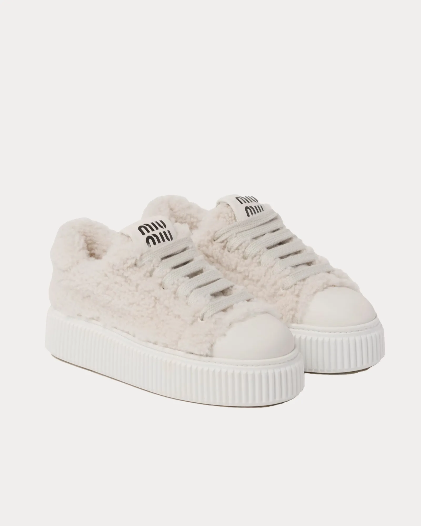 Classic Shearling White Low Top Sneakers