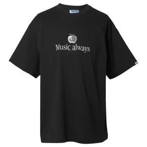 COTTON S/S T-SHIRT_MUSIC ALWAYS / BLACK