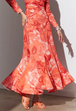 Crawford Cotton Skirt in Coral Grandiflora