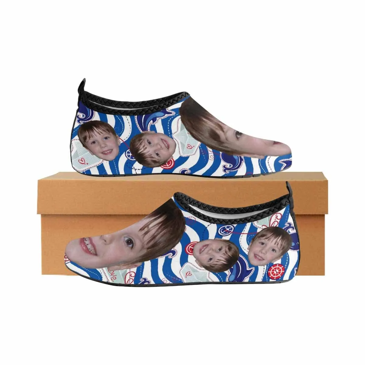 Custom Face Ship Kid's Barefoot Slip-on for sport Quick-Dry Aqua Shoes