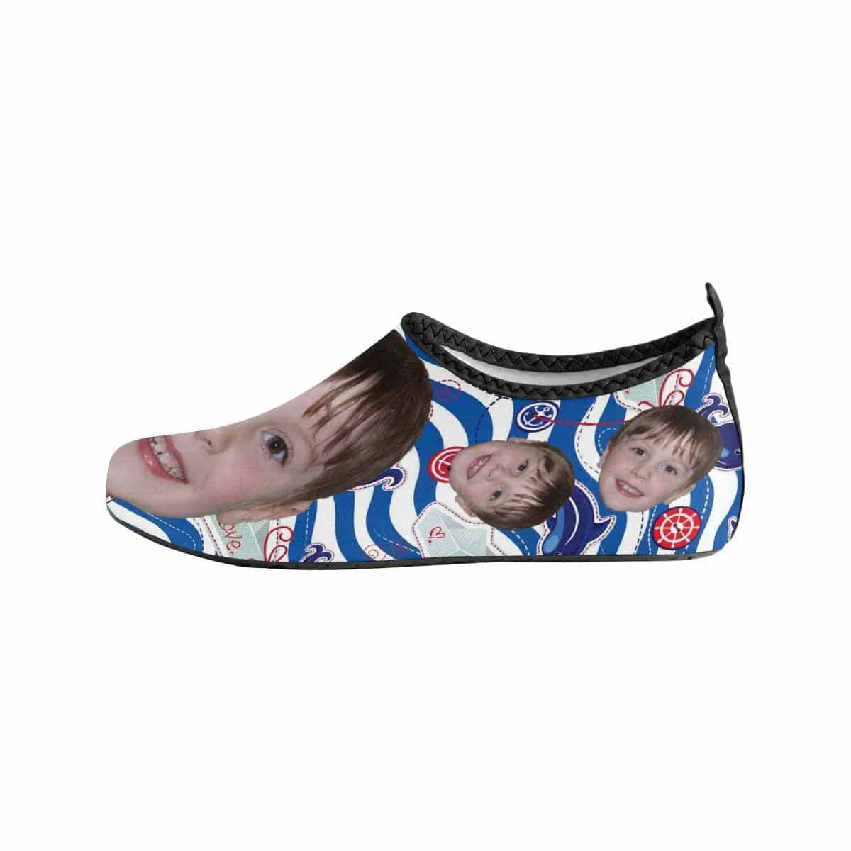Custom Face Ship Kid's Barefoot Slip-on for sport Quick-Dry Aqua Shoes