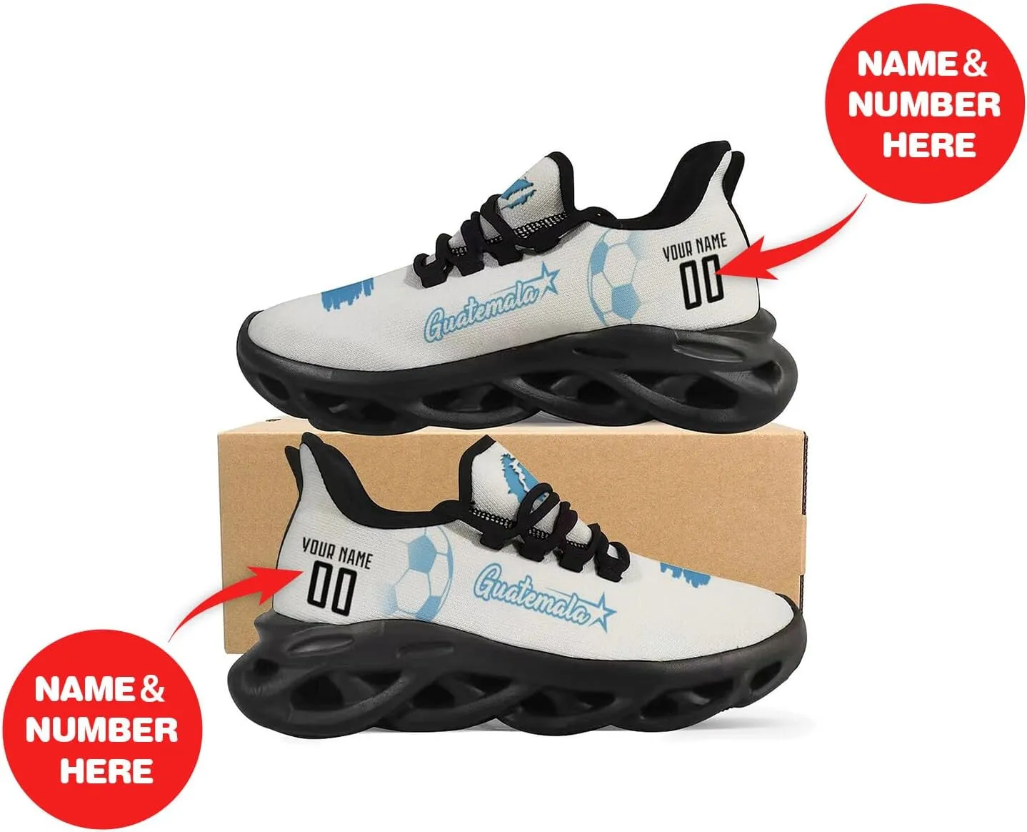 Custom Soccer National Flex Sneakers Personalized Name Number Athletic Gym Slip-on Breathable Shoes for Men Women Fans Gift