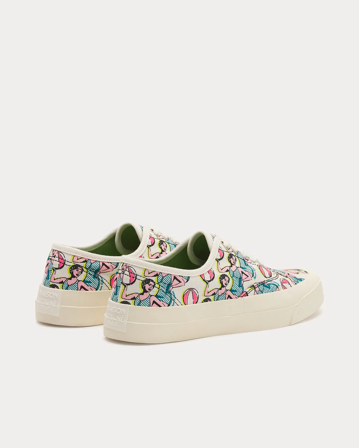 Dancing Girls Laced Canvas White Low Top Sneakers