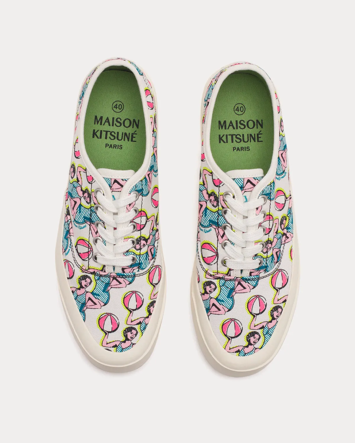 Dancing Girls Laced Canvas White Low Top Sneakers