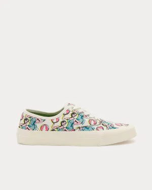 Dancing Girls Laced Canvas White Low Top Sneakers