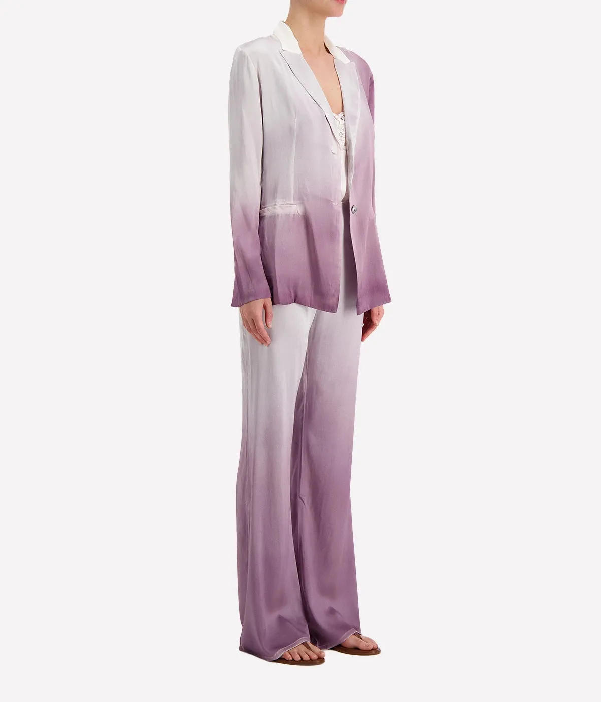 Degrade Silk Flare Pant in Lavender