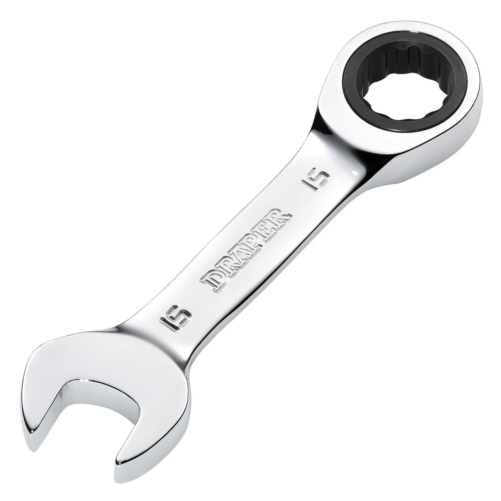 Draper Hi-Torq® Metric Stubby Ratchet Combination Spanner, 15mm - 8230MMS