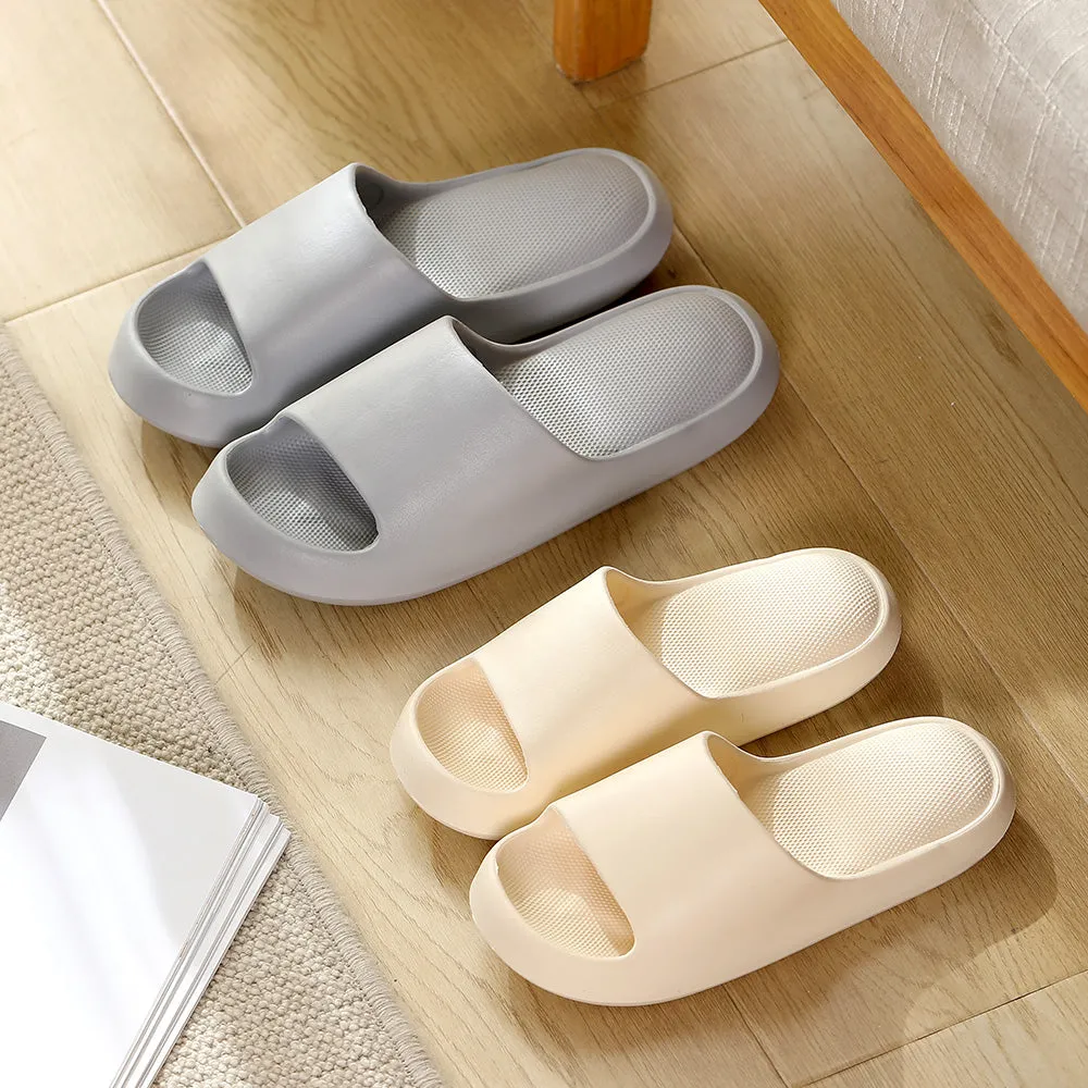 Fasola Thick-Soled Bathroom Slippers, Grey, Size 43/44 - One Pair