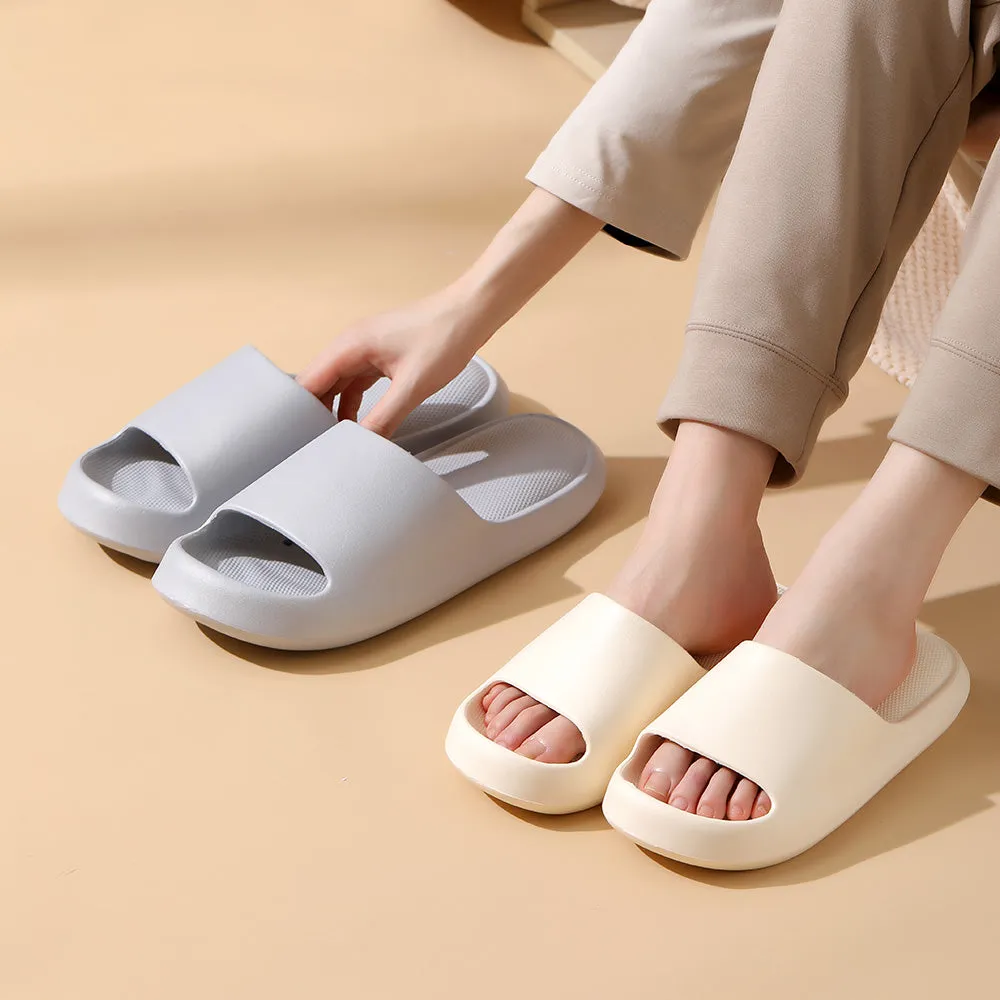 Fasola Thick-Soled Bathroom Slippers, Grey, Size 43/44 - One Pair
