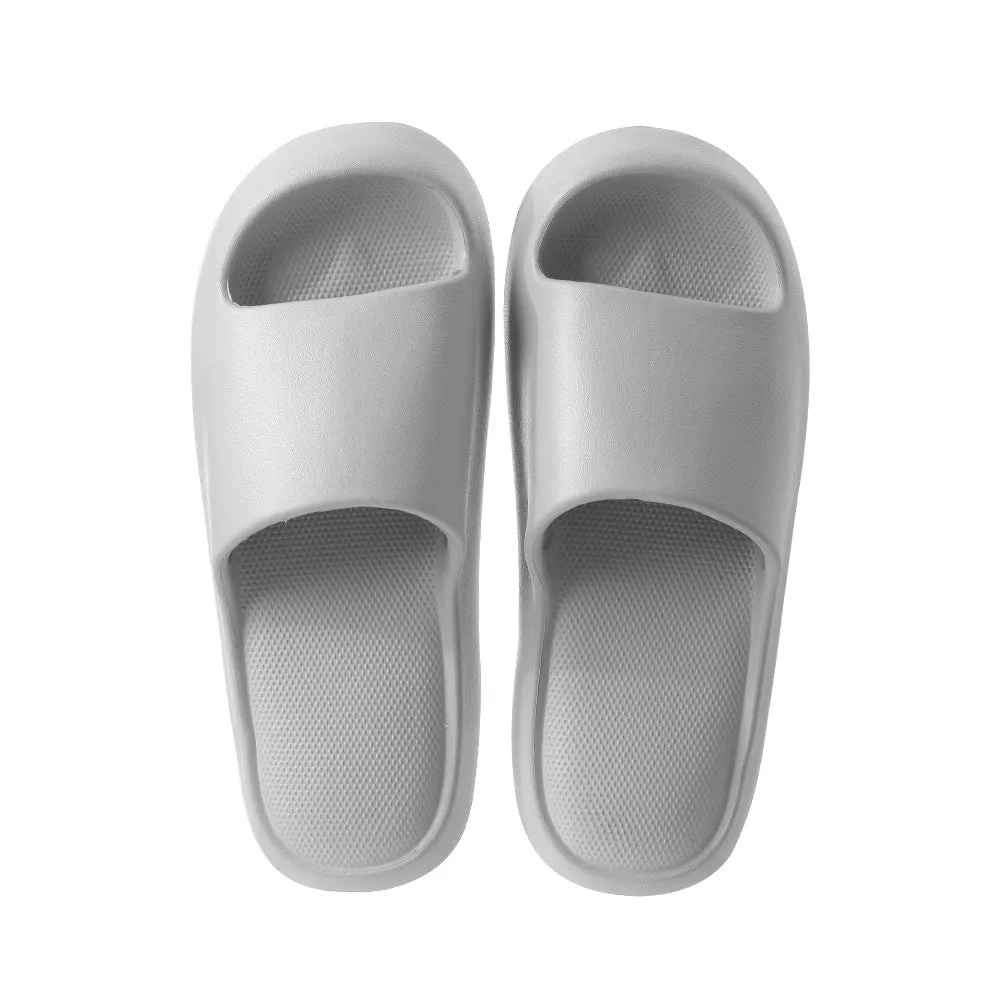 Fasola Thick-Soled Bathroom Slippers, Grey, Size 43/44 - One Pair