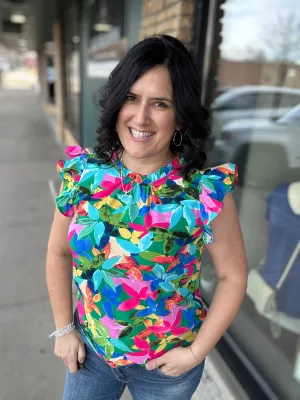 Floral Ruffle Blouse