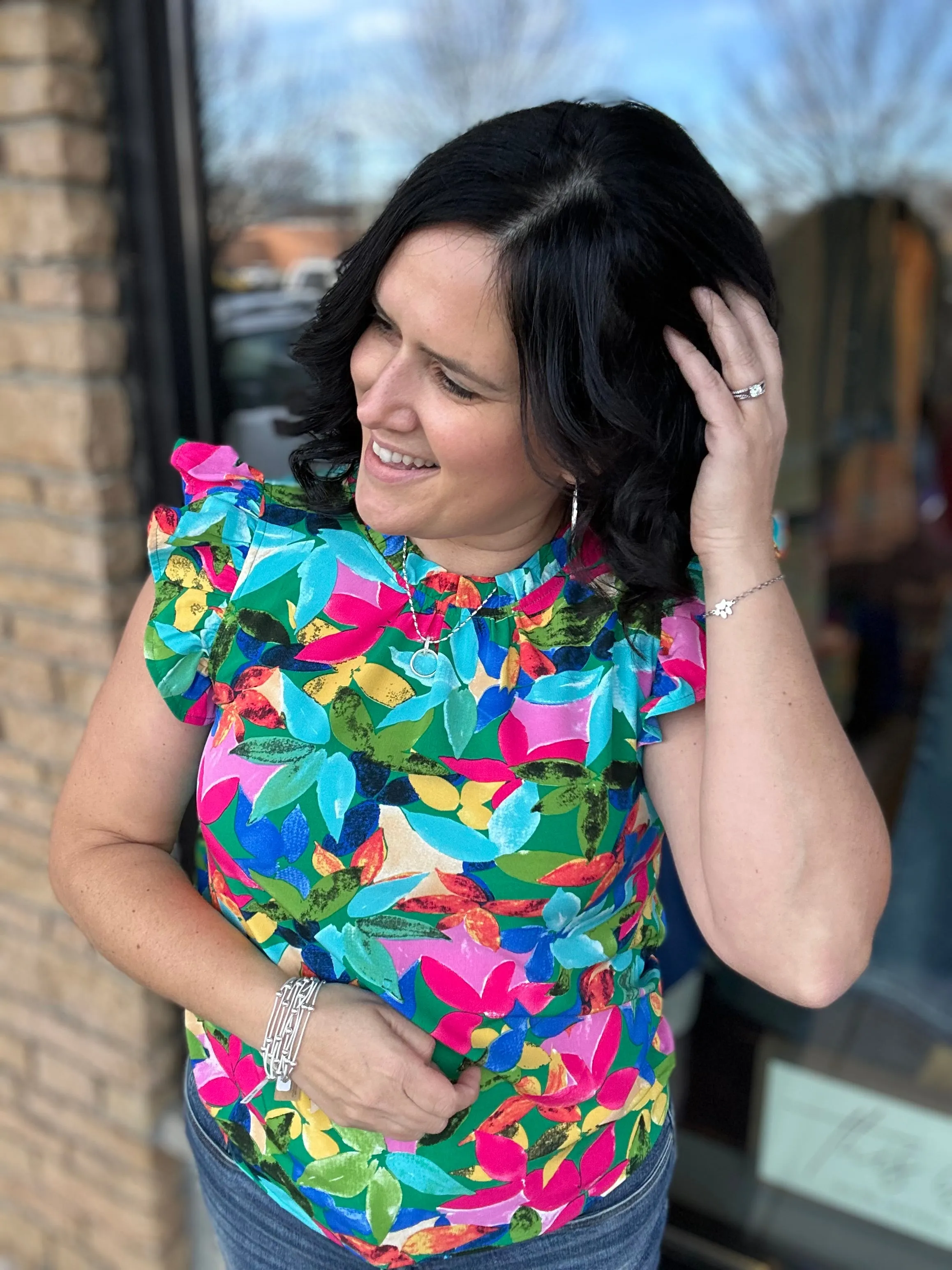 Floral Ruffle Blouse