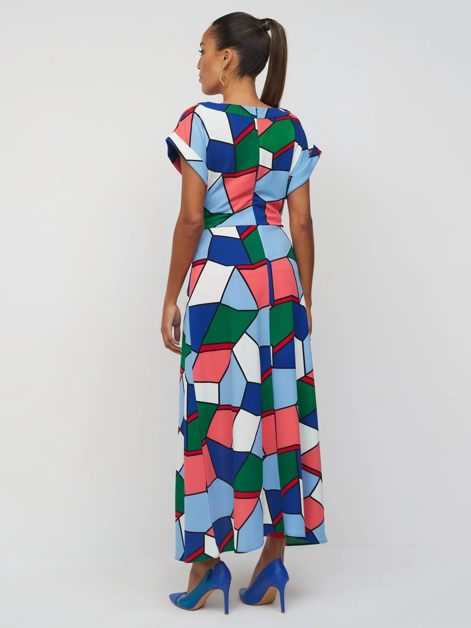 Geometric-Print Knit Maxi Top