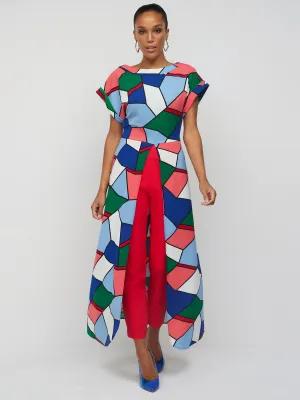 Geometric-Print Knit Maxi Top
