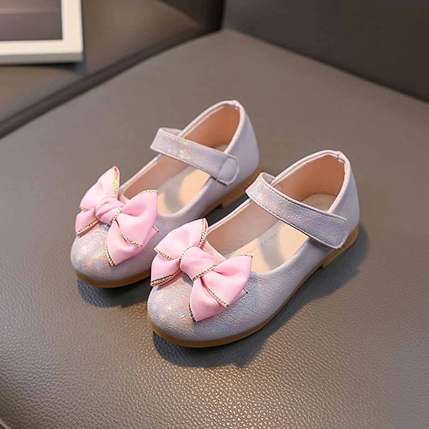 Girls Dress Shoes Toddler Flower Girl Little Kids Mary Jane Ballet Flats Bows Wedding Party School Communion Shoes