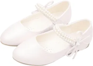 Girls Mary Jane Dress Shoes Ankle Strap Bowknot Shoes Wedding Pary Prom Dance Flat Sandals for Toddler Girl