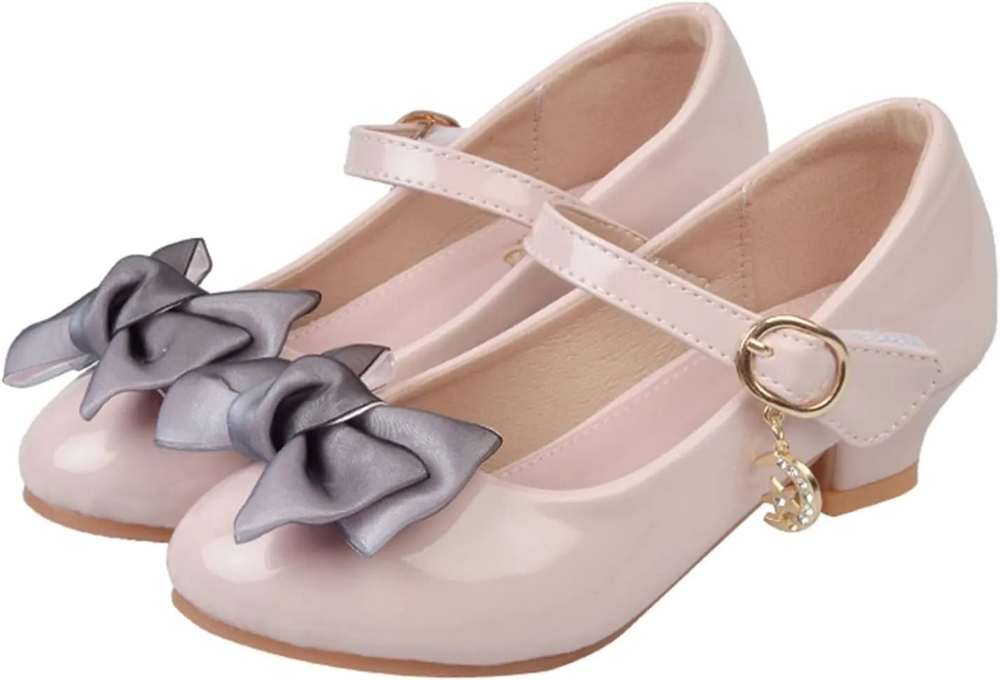 Girls Mary Jane Dress Shoes Bows Flower Girl Wedding School Low Heels Toddler Little Kids Pump Shoes