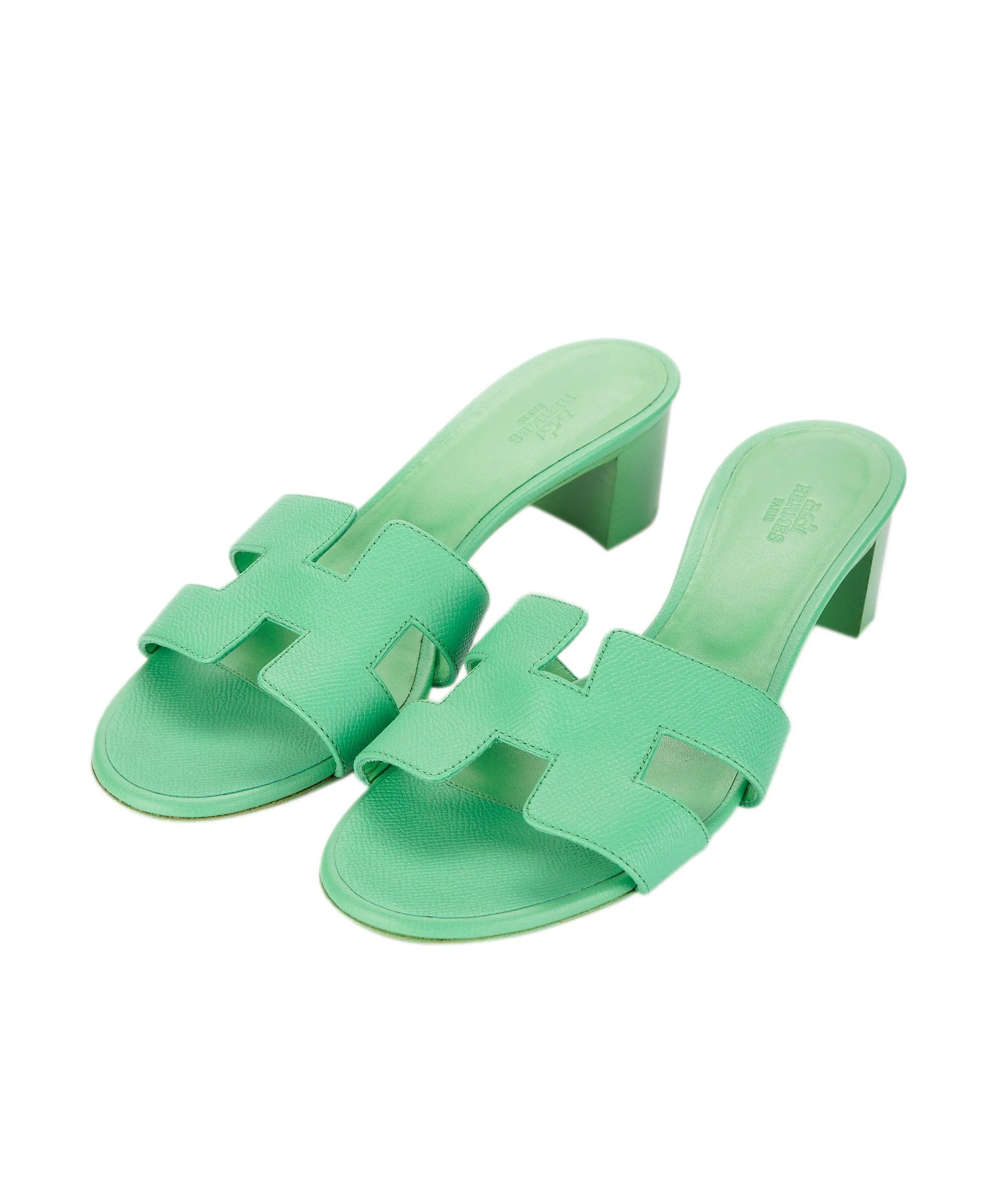 Hermes vert pomme oasis sandals  - AJC0851